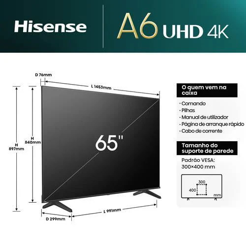 Smart TV Hisense 65" UHD 4K 65A6N - 165cm - Outlet - Grade A - Image 12