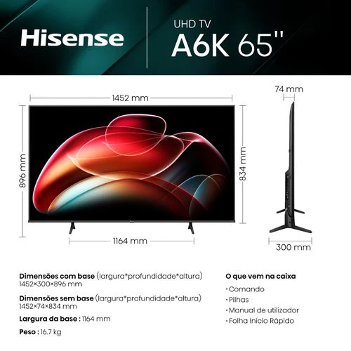 Smart TV Hisense 65" 4K UHD 65A6K - 165cm - Image 10