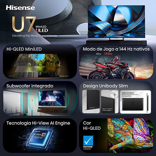 Smart TV Hisense 75" Mini LED Hi-QLED UHD 4K 75U7SE - 189 cm - Image 3