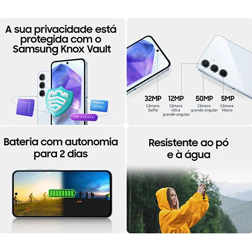 Smartphone Samsung Galaxy A55 5G - 128 GB - Lilás - Image 6