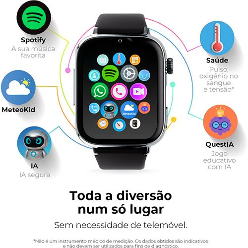 Smartwatch 4G para Criança Savefamily Savewatch Plus 2 - Silver / Zigzag (Preto e Branco) - Image 13