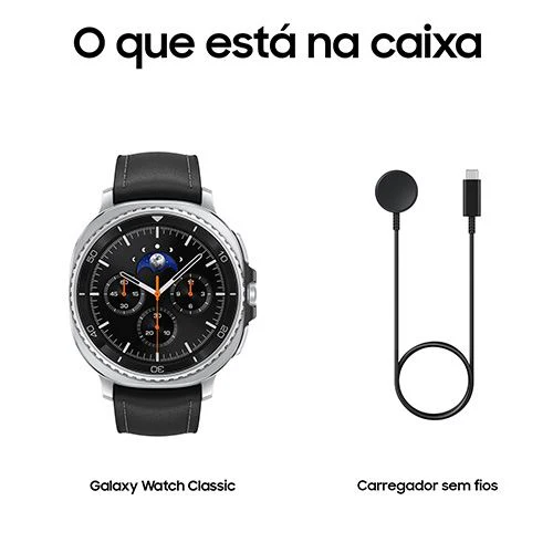 Smartwatch Samsung Galaxy Watch8 Classic LTE 46mm - Prateado/Preto - Image 11