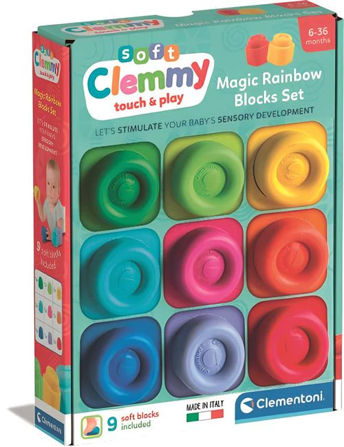 Soft Clemmy Touch & Play: Arco-Iris Mágico com 9 Blocos - Clementoni