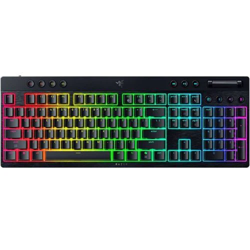 Teclado Gaming Mecânico Razer BlackWidow V4 Low-Profile HyperSpeed Wireless/Bluetooth - Green Switches - Layout US - Preto