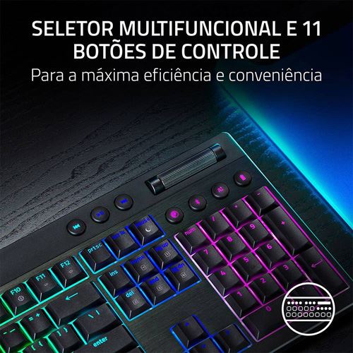 Teclado Gaming Mecânico Razer BlackWidow V4 Low-Profile HyperSpeed Wireless/Bluetooth - Orange Switches - Layout US - Preto - Image 4