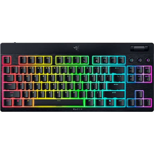 Teclado Gaming Mecânico Razer BlackWidow V4 Low-Profile Tenkeyless HyperSpeed Wireless/Bluetooth - Orange Switches - Layout US - Preto