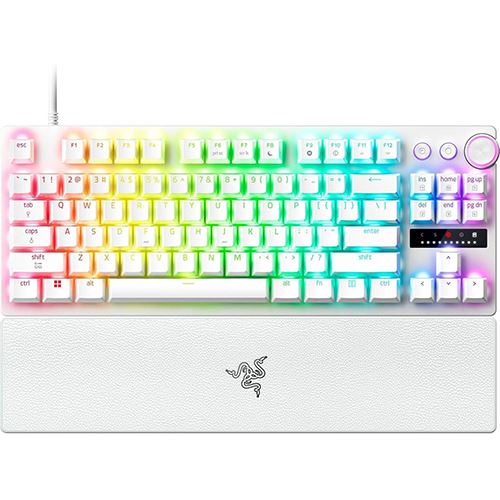 Teclado Gaming Mecânico Razer Huntsman V3 Pro Tenkeyless Branco - Layout US