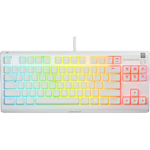 Teclado Gaming Steelseries Apex 3 TKL Branco - Layout US
