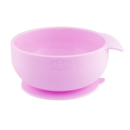 Tigela em Silicone +6 Meses - Rosa - Chicco