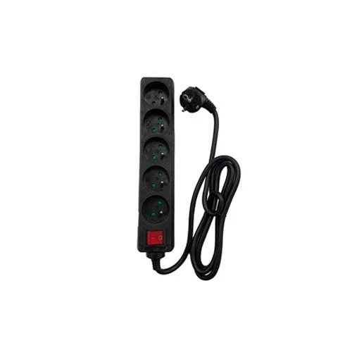 Tomada Accsup 5 Saídas + Interruptor 1.5m - Preto
