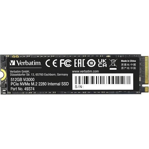 Disco Interno SSD Verbatim Vi3000 M.2 PCIe NVMe - 512GB